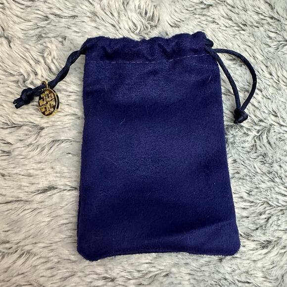 Tory Burch Kira Pave Rose Gold Rhinestone Logo Dangle Pearl Earrings Dustbag NEW - Picture 5 of 6